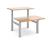 Elev8 Touch sit-stand back-to-back desks 1200mm x 1650mm  beech - Delivery only