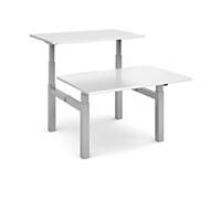Elev8 Touch sit-stand back-to-back desks 1600mm x 1650mm white - Delivery only