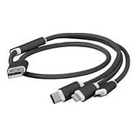 Kabel USB-A - Lightning/microUSB/USB-C GEMBIRD, czarny