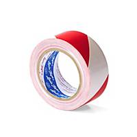 LOUIS เทปตีเส้นพื้น PVC ชนิดแข็ง 48 มิลลิเมตร X 33 เมตร สีขาว-แดง