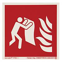 FIRE BLANKET SIGN ISO 150X150MM