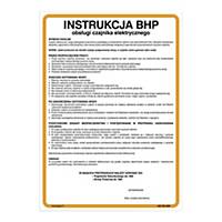 Znak  Instrukcja BHP przy obsłudze czajnika elektrycznego , 350 x 250 (mm)