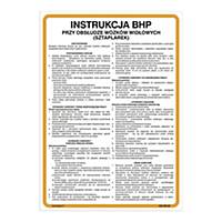 Znak  Instrukcja BHP przy obsłudze wózków widłowych (sztaplarek) , 350 x 250(mm)