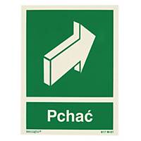 Znak ewakuacyjny  Pchać , 150 x 200 (mm)