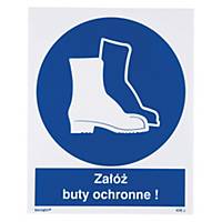 USE SAFETY SHOES SIGN 225X275MM