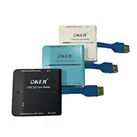 OKER ALL IN 1 USB 3.0 CARD READER/WRITER ASSORTED COLOURS