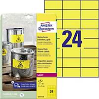 Avery Zweckform L6131 ultra ellenálló címke, 70 x 37 mm, sárga, 480 ív/csomag