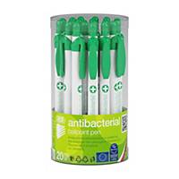 ICO Kugelschreiber, antibakteriell, 0,8 mm, grün, blaue Minenfarbe