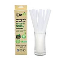 Sunstraw Bio Drinking Straw 23 Centimetres White - Pack of 30