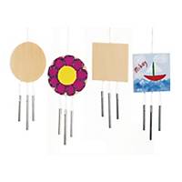 Gong à vent en bois Colorations à décorer, le paquet de 12 pièces
