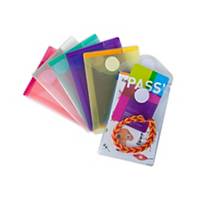 Enveloppes plastiques Tarifold, A7, PP transparent, couleurs assorties, 6 pièces
