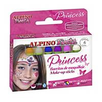 Alpino make-up prinses, pak van 6 sticks in diverse kleuren