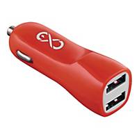 EXC SHINE CAR CHARGER 2XUSB 3.1A RED