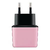 Ładowarka sieciowa EXC Cute, 2x USB, 2,4 A, ciemno-różowo/szara