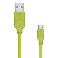 Kaleb USB-A - USB-C M-M EXC Whippy, 0,9 m, limonkowy