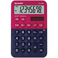 Kapesní kalkulačka Sharp EL760R, 8-místný displej, červeno-modrá