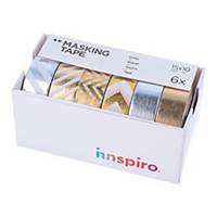 Pack de 6 cintas masking tape de metal Innspiro