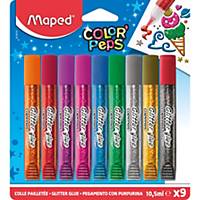 Pack de 9 tubos de cola con purpurina Maped Peps®