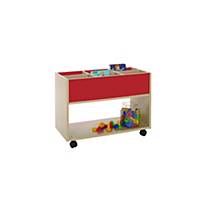 MOBEDUC HIGH BOOKCASE TROLLEY RED