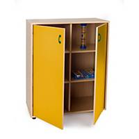 Mueble intermedio con armario y casillero Mobeduc - amarillo