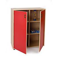 Mueble intermedio con armario y casillero Mobeduc - rojo