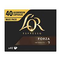 L Or Espresso coffee capsules, forza, pack of 40