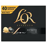 Café L OR Espresso Ristretto - boîte de 40 capsules