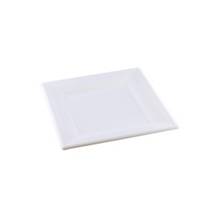 Composteerbaar bord van suikerriet, vierkant 26 x 26 cm, wit, pak van 50 borden