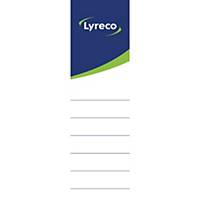 Étiquettes autocollantes Lyreco pour classeurs, H 190 x l 80 mm, les 10 pièces