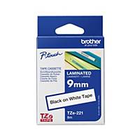 Brother P-Touch TZ Labelling Tape 8M X 9mm - Black On White