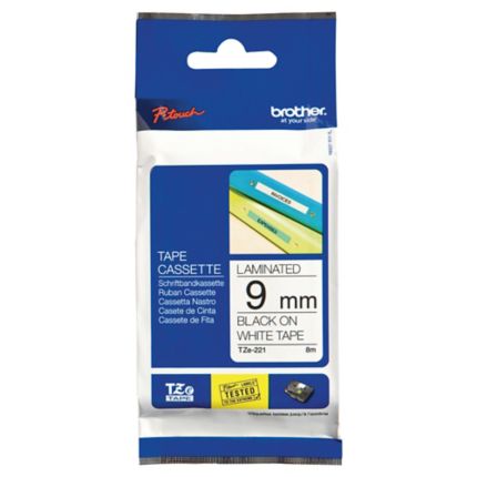 2 Pack Labelwell 9mm x8m MK-221SBZ Black on White M Tape Cassette,... 