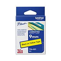 Brother P-Touch TZ Labelling Tape 8M X 9mm - Black On Yellow