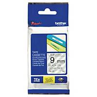 BROTHER P-Touch TZ Labelling Tape 8m X 9mm - Black on Clear