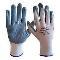 Rękawice M-GLOVE N1001, biało-szare, rozmiar 10, 12 par
