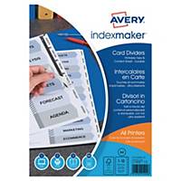 Juego de 12 separadores índice Avery Index Maker - A4 - cartulina - blanco