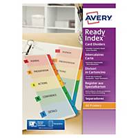 Intercalaire numérique Avery Ready Index A4 - carte blanche - 6 touches