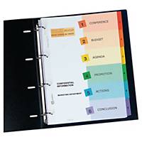 AVERY READY DIVIDERS PRINTABLE 6 PART ASSORTED COLOURS