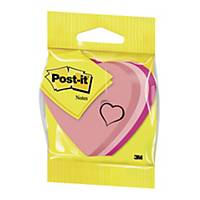3M Post-it® öntapadó jegyzettömb, szív alakú, 70 x 70mm, rózsaszín, 225 lap/tömb