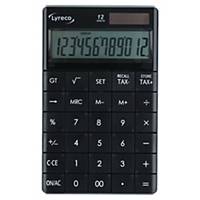 Lyreco asztali számológép, 12 számjegyű kijelző, fekete