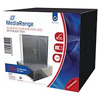 MediaRange CD Slimcases 1-Disc Capacity Black - Pack Of 25