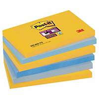 Post-it® Super Sticky Notes, couleurs New York, 76 x 127 mm, les 6