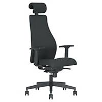 Carl office chair with armrests, seat and back in fabric, black