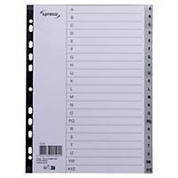 Lyreco Polypropylene Grey A4 21-Part A-Z Tabbed Index Subject Dividers