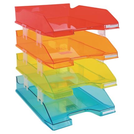Set di 4 vaschette portacorrispondenza Exacompta multicolore trasparenti