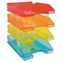 Bac courrier Exacompta Transparent, A4+, ensemble de 4 pièces couleurs assorties