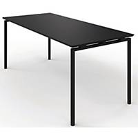 Kantinebord Fumac® Zignal, med stoleophæng Ø48, HxBxL 73 x 80 x 120 cm, sort