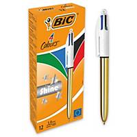Bolígrafo de 4 colores Shine - 0,4 mm - oro