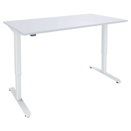 Bureau assis-debout L 140 cm - piètement blanc - Nivo