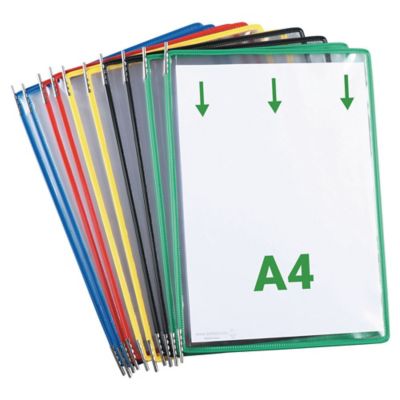 Tarifold Assorted Colours A4 Pivoting Pockets For Tarifold Displays - Pack of 10