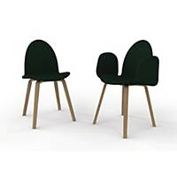 CONFERENCE CHAIR W/WOODEN LEGS DIA48 BLK